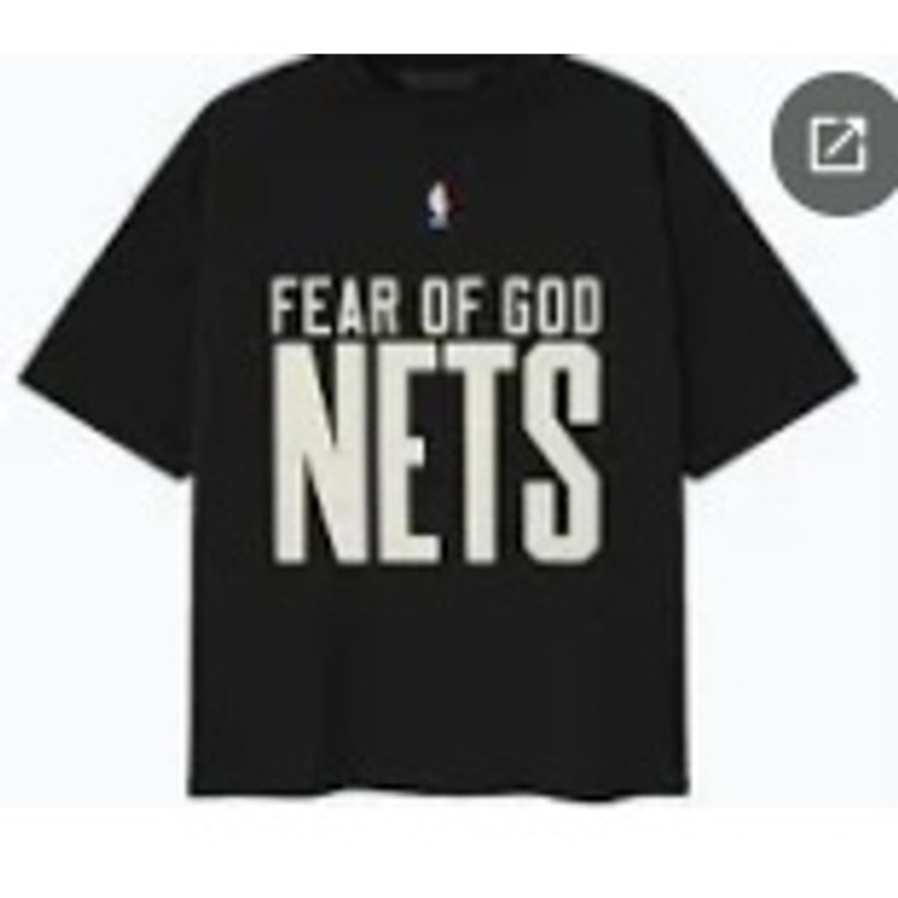 Fear of God Essentials NBA Brooklyn Nets Oversized T-Shirt Black NEW Men's Med